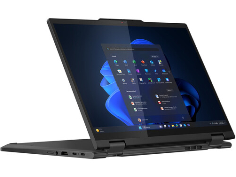 "Efficiency evolved. With Intel Core Ultra AI processors and a 360° hinge, the T14s 2-in-1 adapts to your workflow, not the other way around."